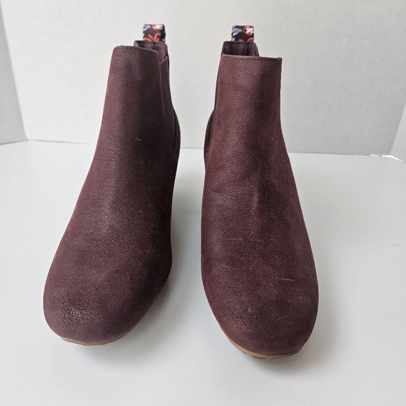 Pioneer Woman Suzette Wedge Booties Womens 8M Burgundy Slip On - Picture 6 of 6